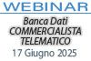 17/06/2025 Webinar Formativo - BANCA DATI "COMMERCIALISTA TELEMATICO"