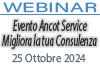 25/10/2024 Webinar - Evento Ancot Service: "Migliora la tua consulenza"