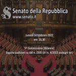 14/02/2022 Senato della Repubblica - 5° Commissione (Bilancio)